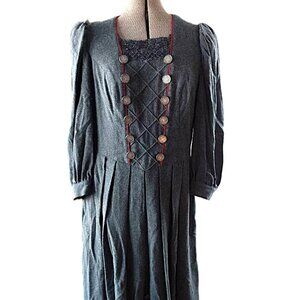 Vintage Cottagecore Dress 36" Bust German Bavarian Folkwear Goth